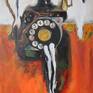 This picture is part of a series of "His Majesty the Phone and retro stuff."
Technique - oil on canvas.
The size – 100x45 cm.
Author's signature on the front side of the picture.