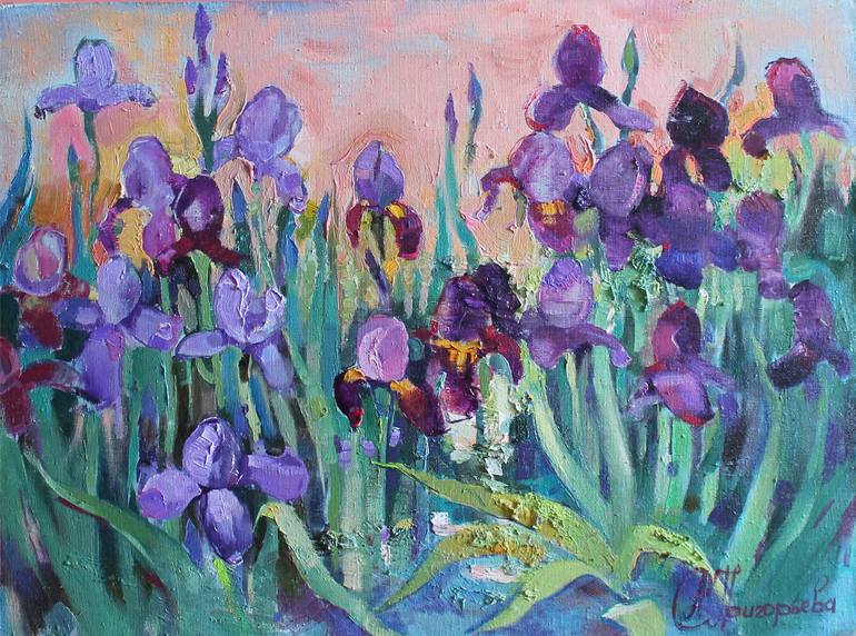 Iris Spring Painting by Anastasiia Grygorieva | Saatchi Art