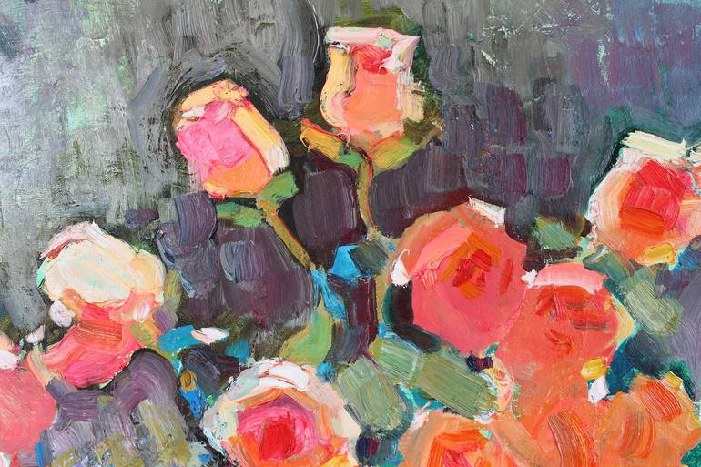 Original Impressionism Floral Painting by Anastasiia Grygorieva