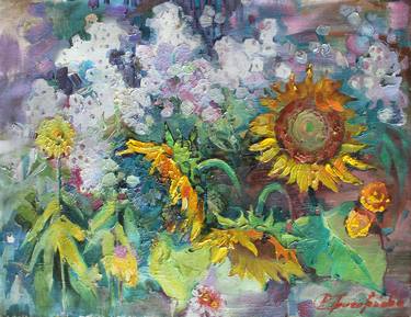 Original Impressionism Floral Paintings by Anastasiia Grygorieva