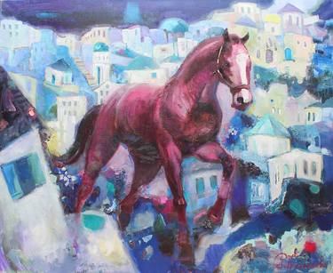 Original Expressionism Horse Paintings by Anastasiia Grygorieva