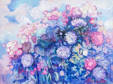 Original Abstract Expressionism Floral Paintings by Anastasiia Grygorieva