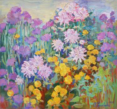 Original Expressionism Floral Paintings by Anastasiia Grygorieva
