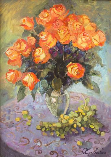 Original Realism Floral Paintings by Anastasiia Grygorieva