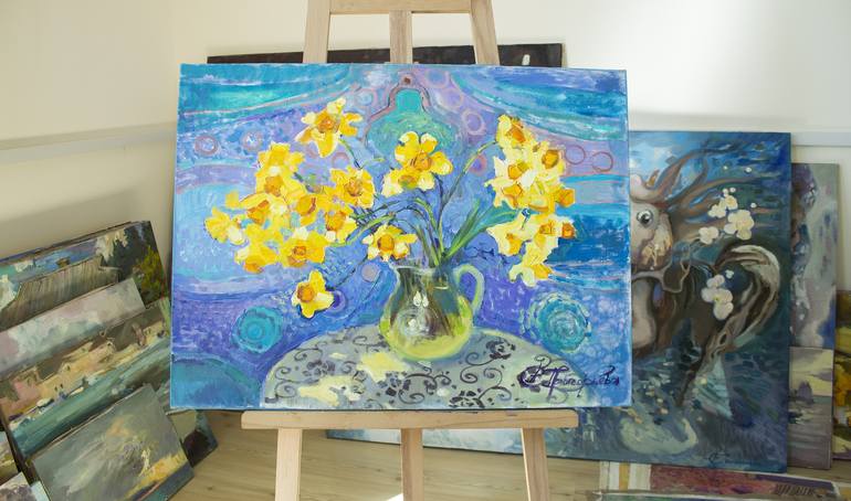 Original Expressionism Floral Painting by Anastasiia Grygorieva