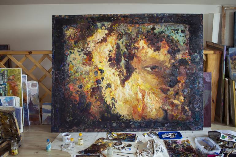 Original Abstract Expressionism Abstract Painting by Anastasiia Grygorieva