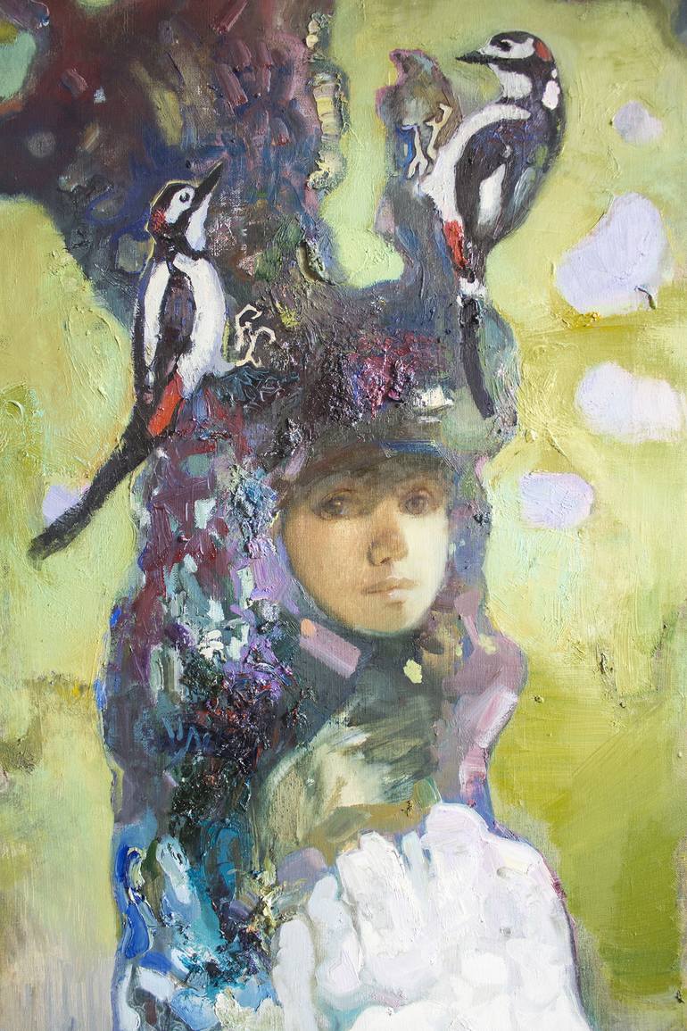 Original Abstract Expressionism Portrait Painting by Anastasiia Grygorieva