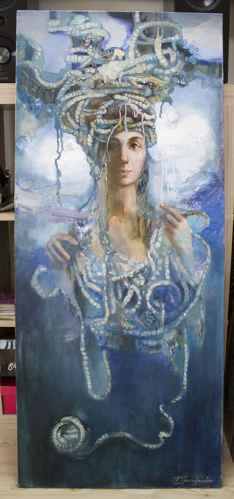 Original Impressionism Portrait Painting by Anastasiia Grygorieva