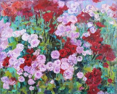 Original Abstract Floral Paintings by Anastasiia Grygorieva