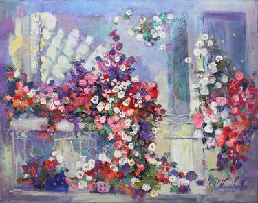 Original Abstract Expressionism Floral Paintings by Anastasiia Grygorieva