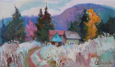 Original Abstract Expressionism Landscape Paintings by Anastasiia Grygorieva