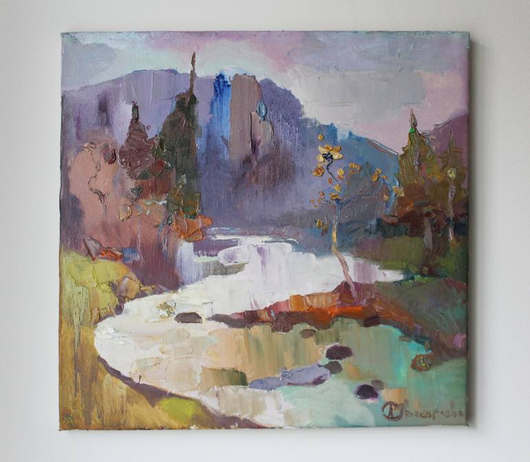 Original Abstract Expressionism Landscape Painting by Anastasiia Grygorieva