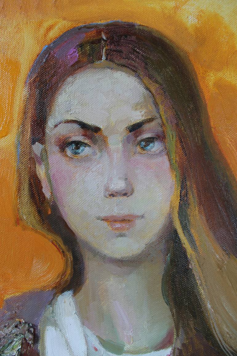 Original Art Deco Portrait Painting by Anastasiia Grygorieva