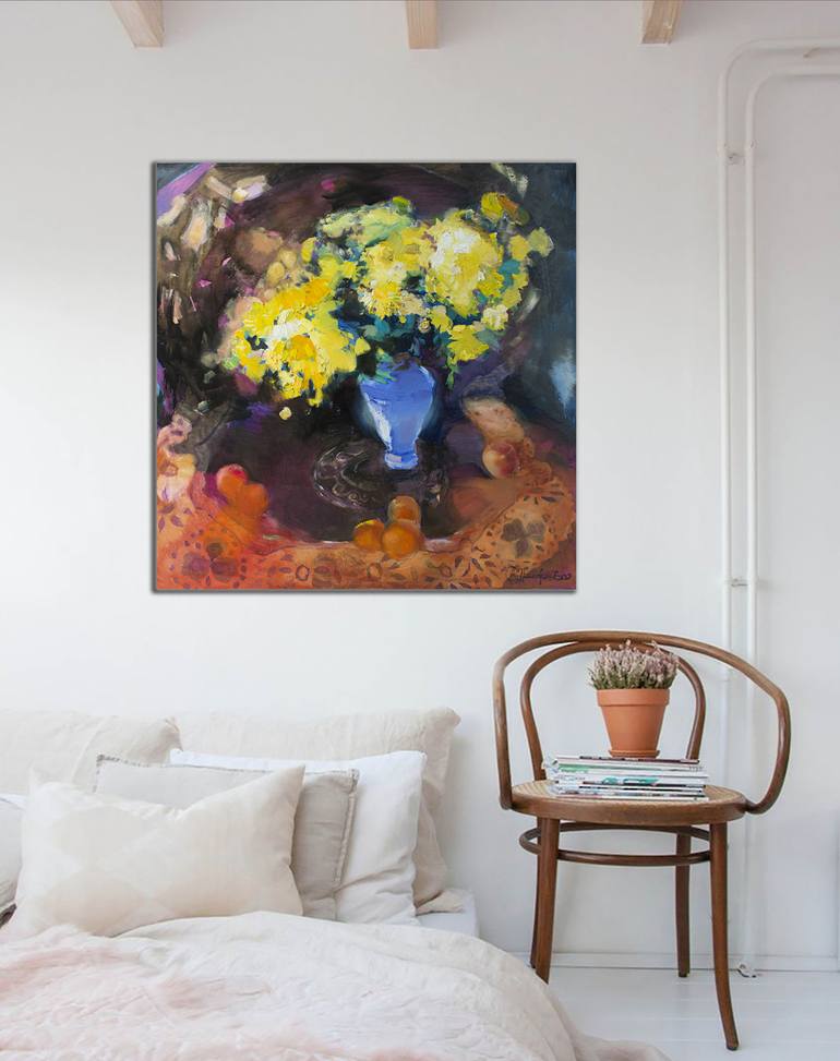 Original Abstract Expressionism Still Life Painting by Anastasiia Grygorieva