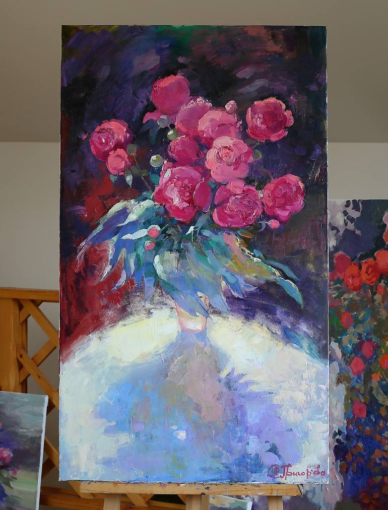 Original Expressionism Floral Painting by Anastasiia Grygorieva