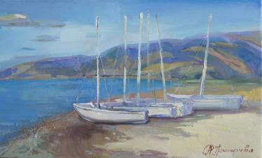 Print of Boat Paintings by Anastasiia Grygorieva