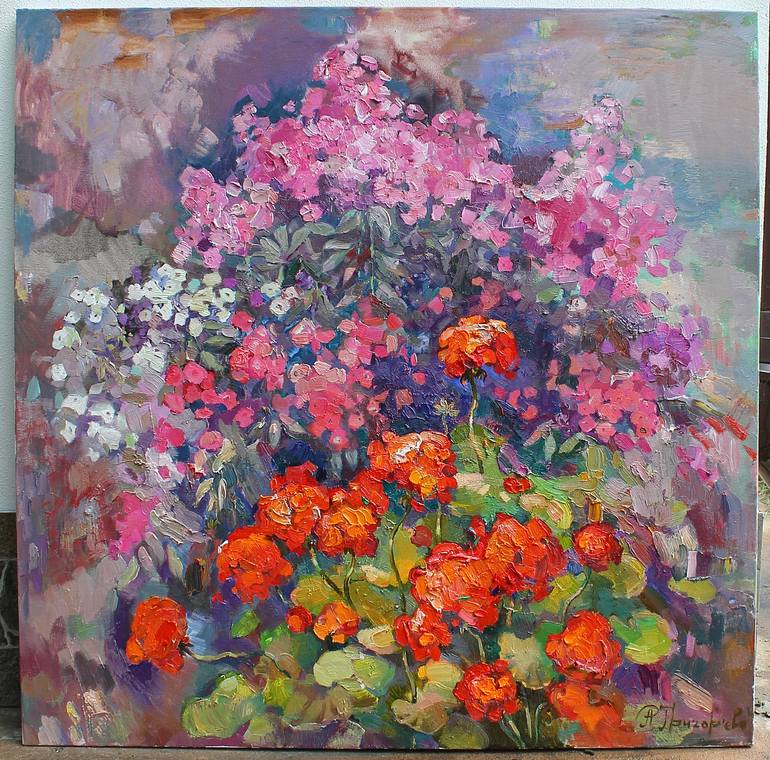 Original Impressionism Floral Painting by Anastasiia Grygorieva