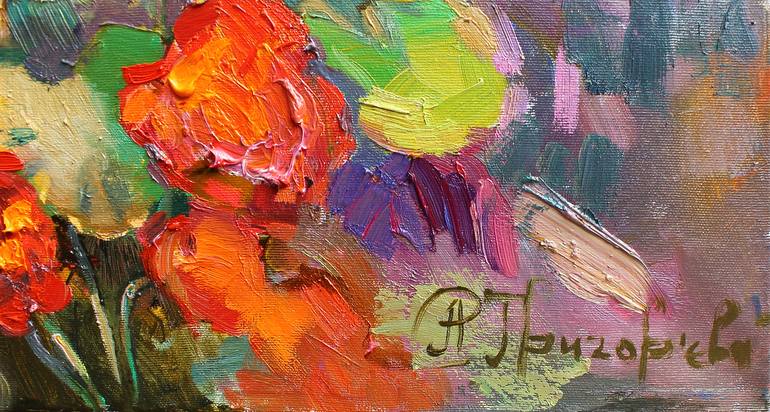 Original Impressionism Floral Painting by Anastasiia Grygorieva