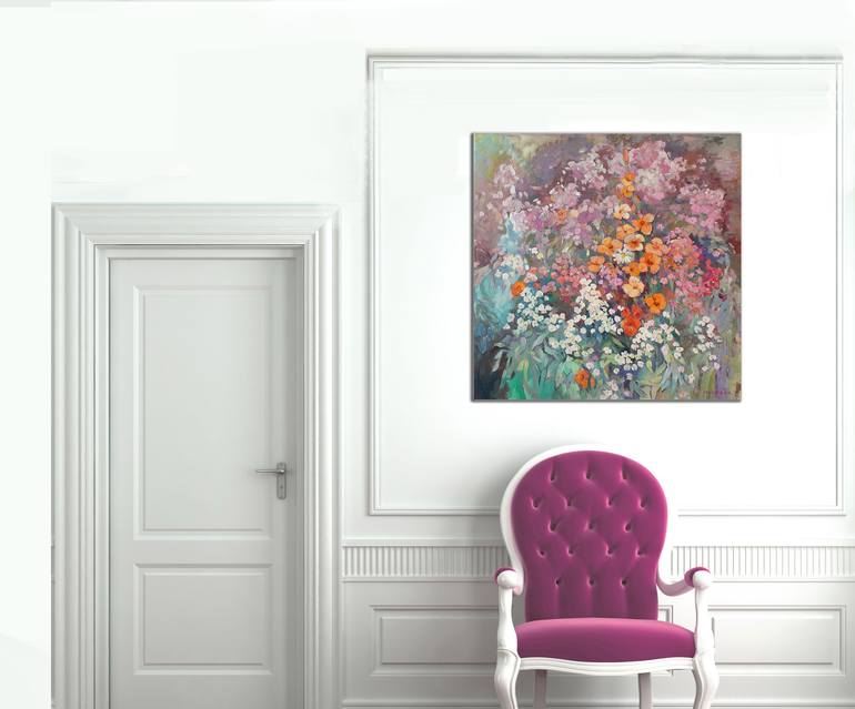 Original Abstract Expressionism Floral Painting by Anastasiia Grygorieva