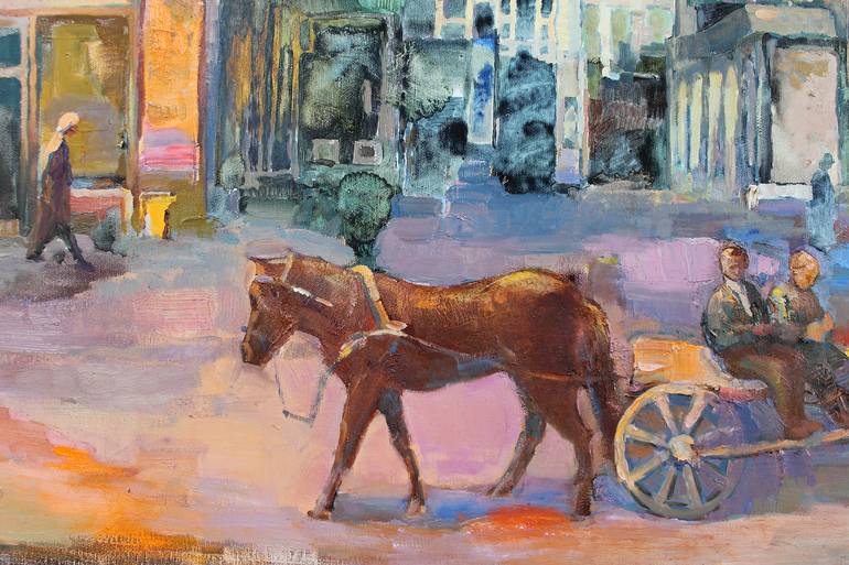 Original Abstract Expressionism Architecture Painting by Anastasiia Grygorieva