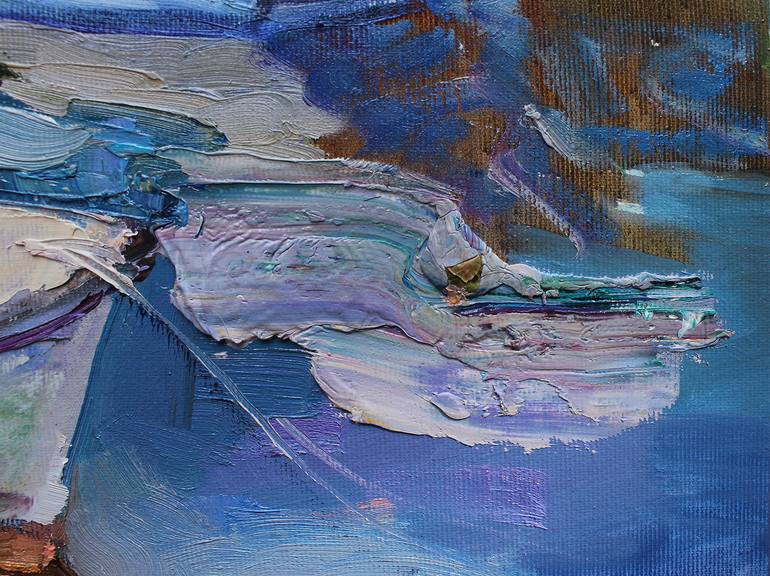 Original Abstract Expressionism Seascape Painting by Anastasiia Grygorieva