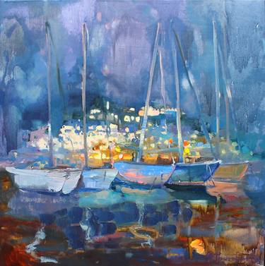 Print of Impressionism Seascape Paintings by Anastasiia Grygorieva