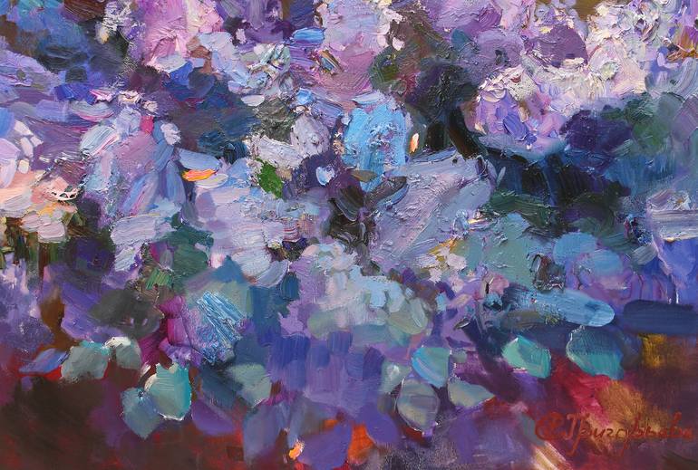 Original Abstract Expressionism Floral Painting by Anastasiia Grygorieva