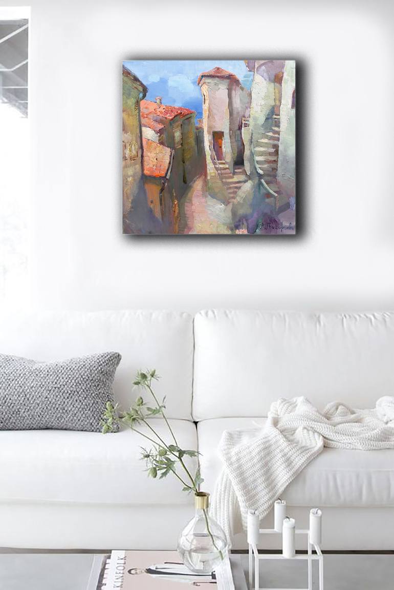 Original Fine Art Architecture Painting by Anastasiia Grygorieva