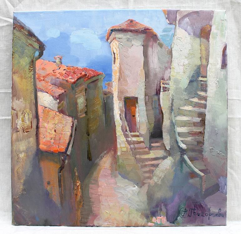 Original Fine Art Architecture Painting by Anastasiia Grygorieva