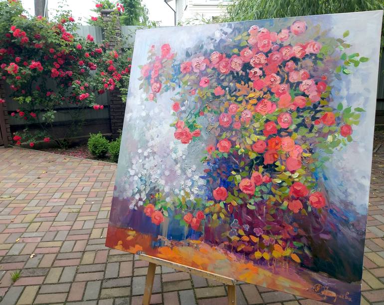 Original Expressionism Floral Painting by Anastasiia Grygorieva