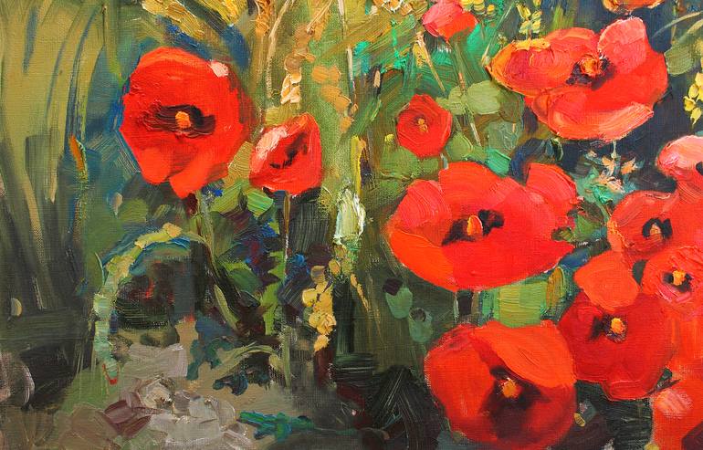 Original Impressionism Floral Painting by Anastasiia Grygorieva