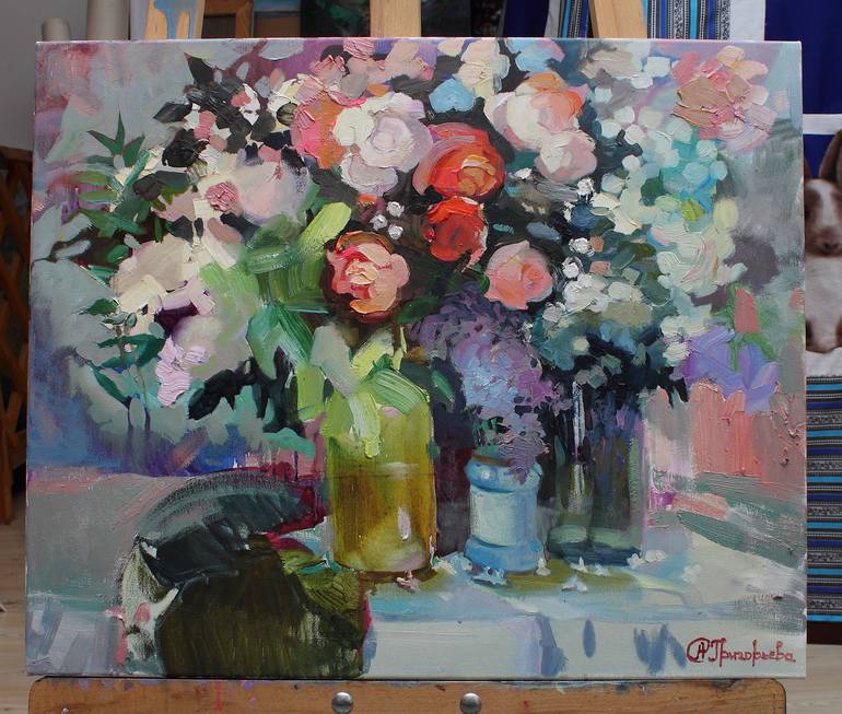 Original Expressionism Still Life Painting by Anastasiia Grygorieva