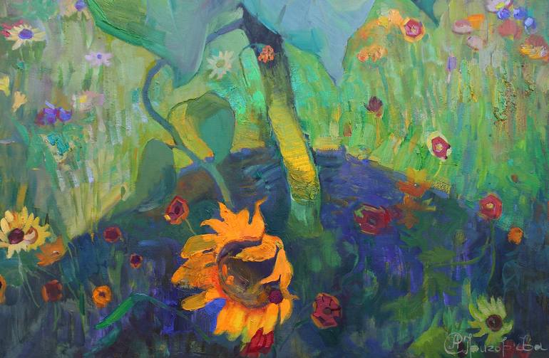 Original Abstract Expressionism Floral Painting by Anastasiia Grygorieva