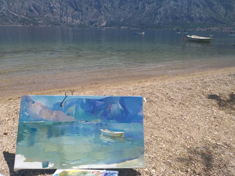 Original Expressionism Seascape Painting by Anastasiia Grygorieva