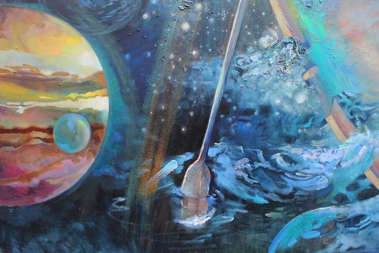 Original Fine Art Outer Space Painting by Anastasiia Grygorieva