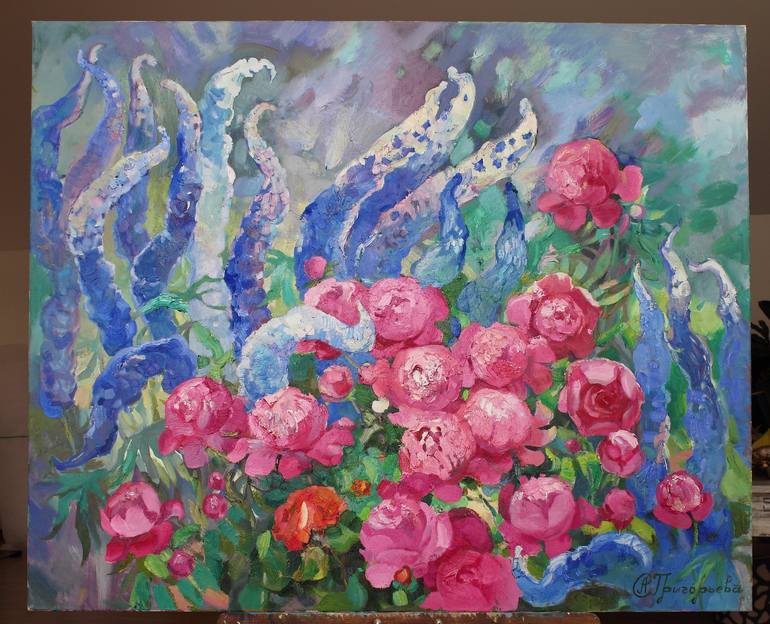 Original Fine Art Floral Painting by Anastasiia Grygorieva