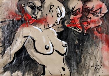 Original Nude Drawings by Yves Chamly