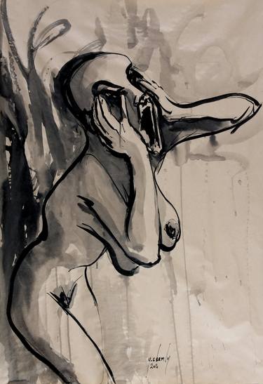 Original Nude Drawings by Yves Chamly