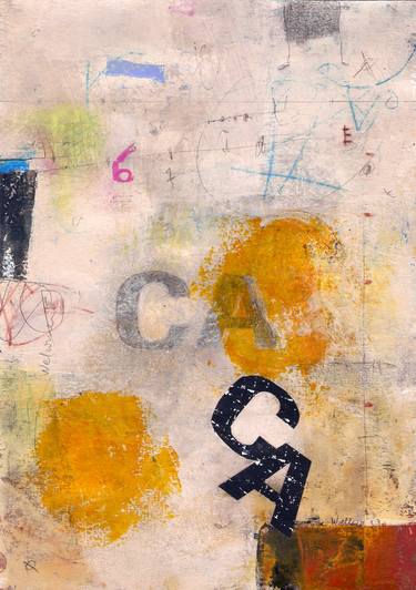 Original Abstract Expressionism Language Collage by Jose Lopez