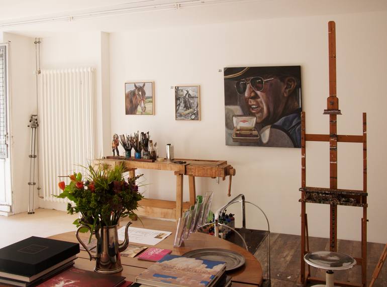 Original Figurative People Painting by Hans Bertschi