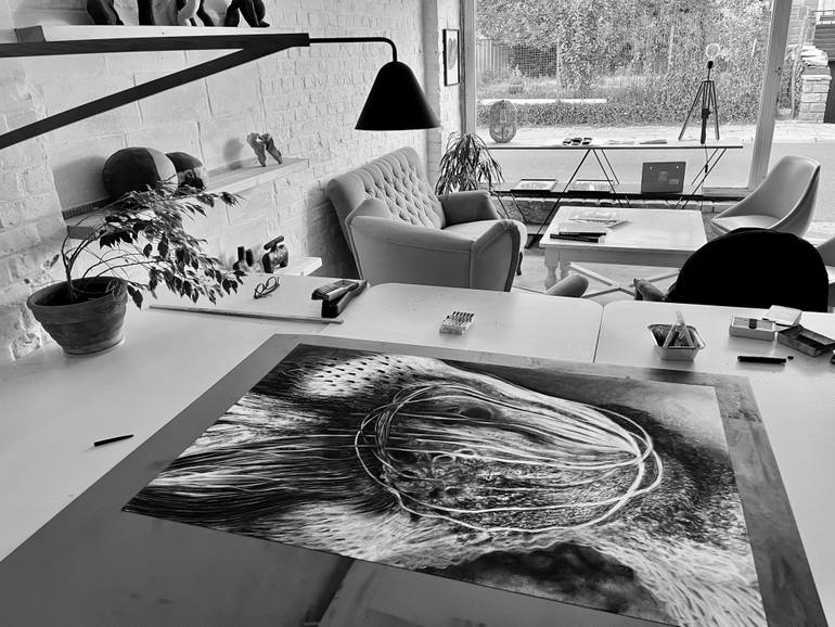Original Abstract Expressionism Abstract Drawing by Philippe Briade