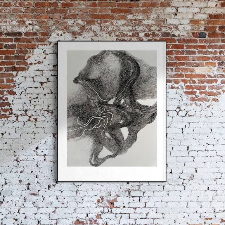 Original Abstract Expressionism Abstract Drawing by Philippe Briade
