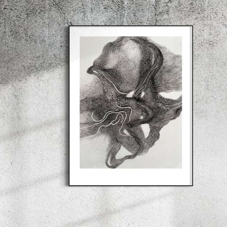 Original Abstract Expressionism Abstract Drawing by Philippe Briade