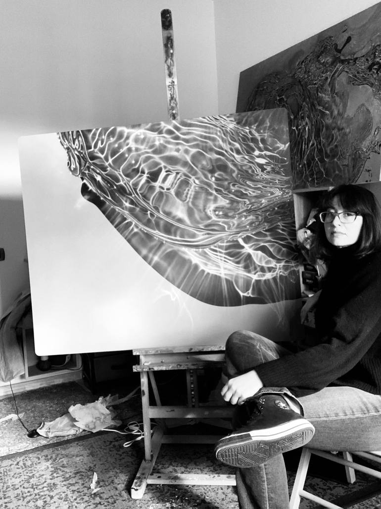 Original Photorealism Water Painting by Valeria Latorre