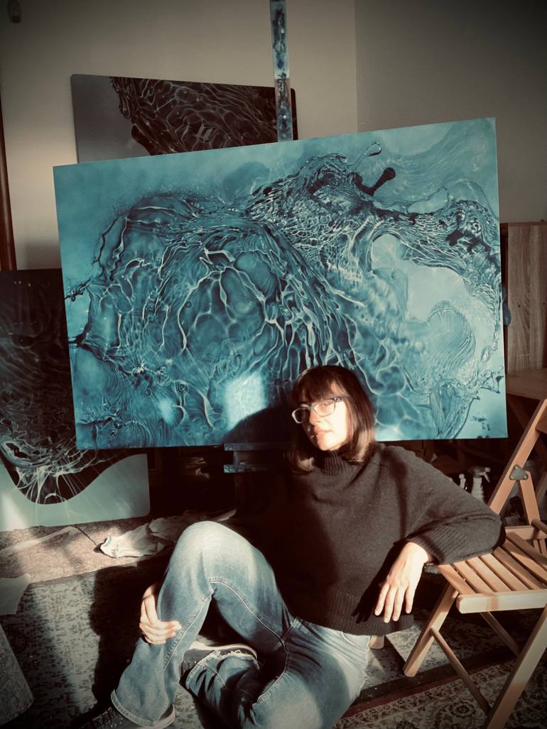 Original Photorealism Water Painting by Valeria Latorre