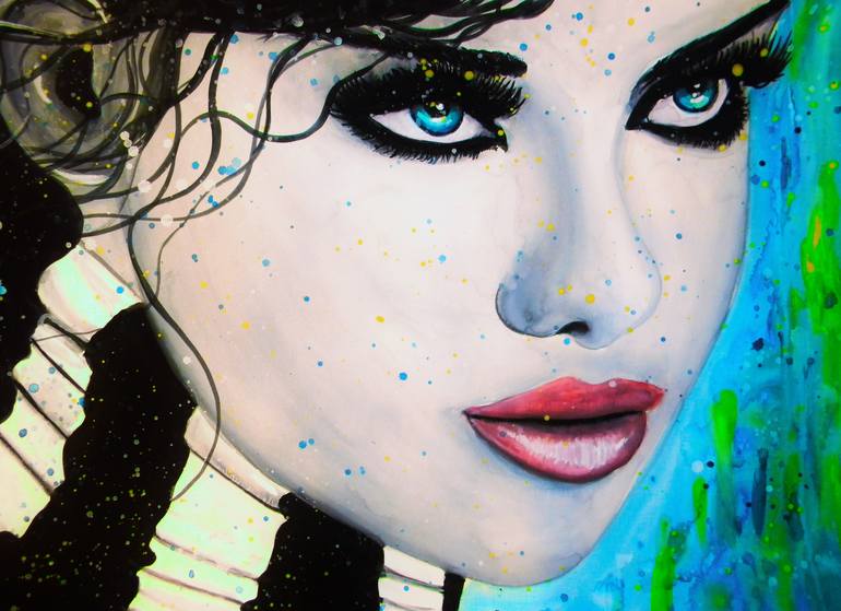 Diamond eyes Painting by Brandon Scott | Saatchi Art