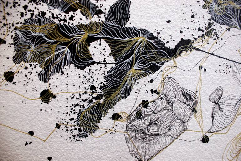 Original Abstract Nature Drawing by Marijah Bac Cam