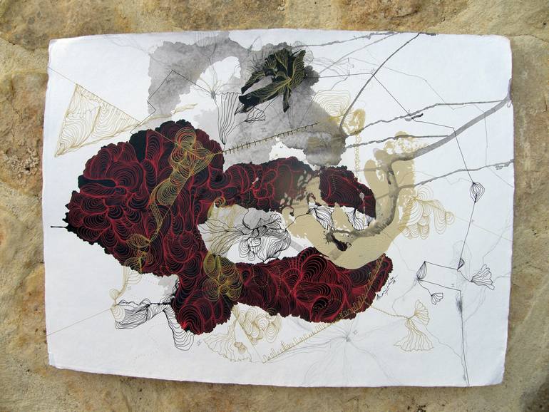 Original Abstract Nature Drawing by Marijah Bac Cam