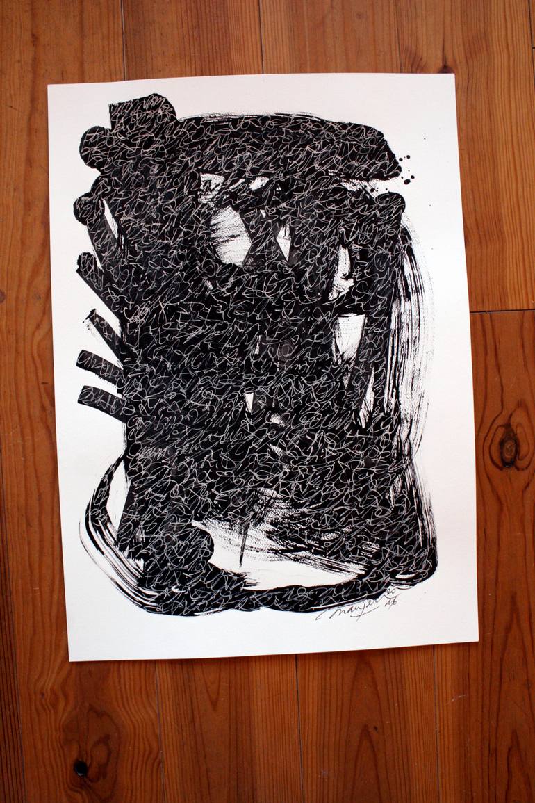 Original Abstract Graffiti Drawing by Marijah Bac Cam