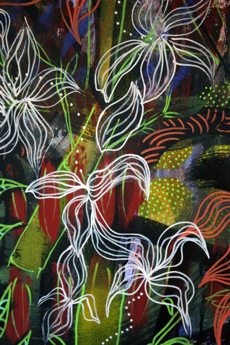 Original Abstract Expressionism Botanic Painting by Marijah Bac Cam